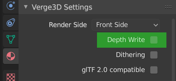 Depth write setting in Blender