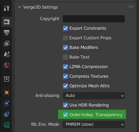 Order-Independent Transparency setting in Blender