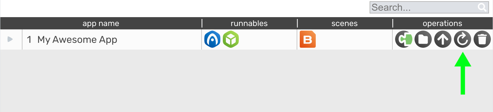 App Manager update button