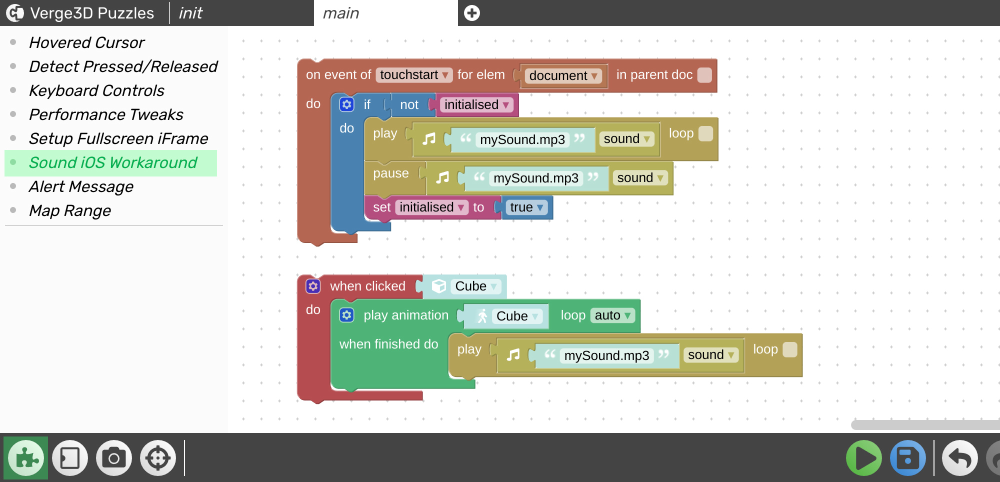 Audio puzzles with workaround
