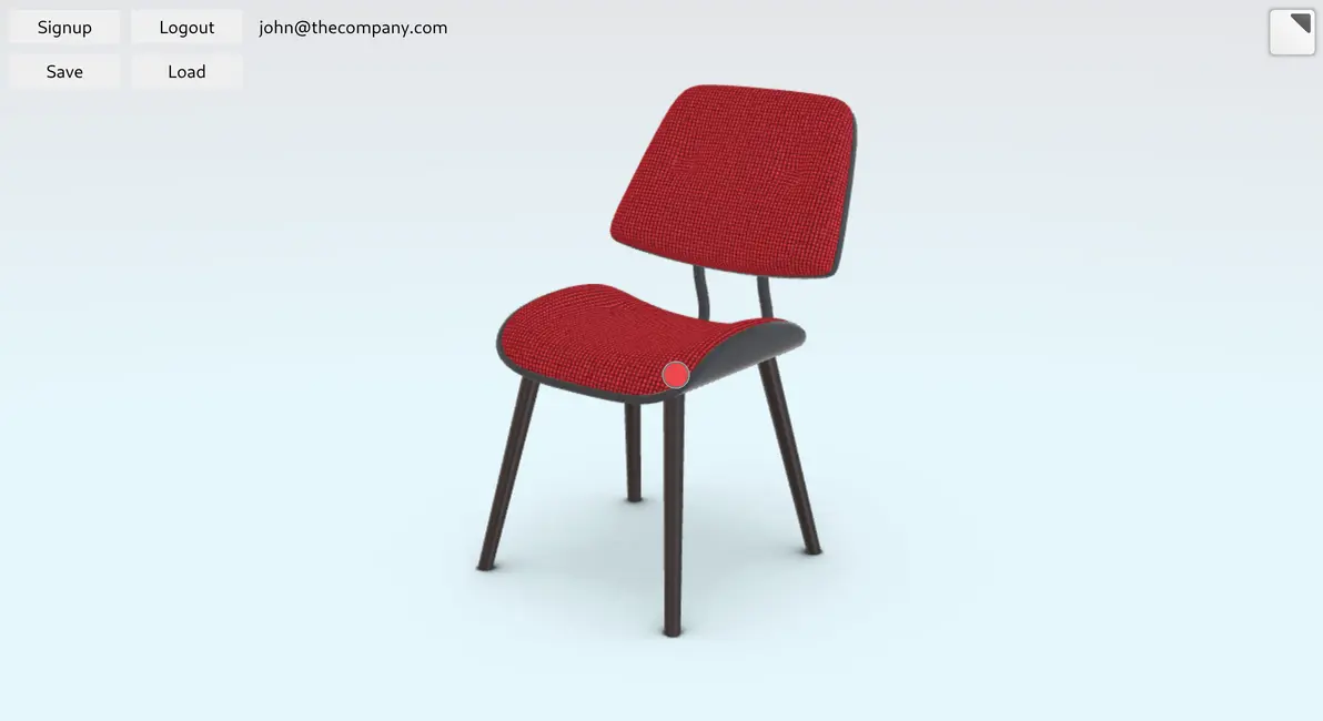 Firebase-based 3D interactive chair configurator