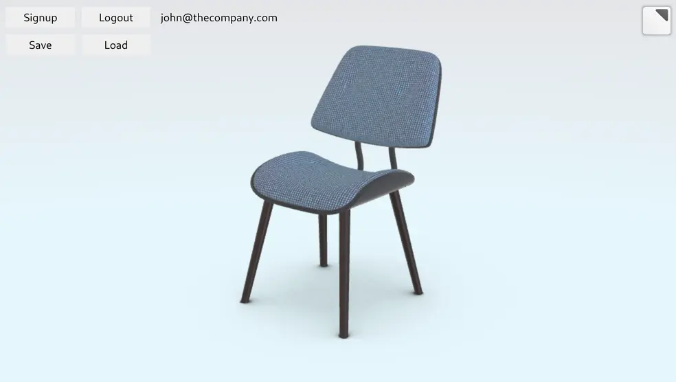 Firebase-based 3D interactive chair configurator