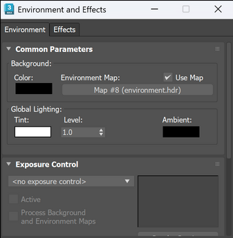 Environment lighting setup in 3ds Max