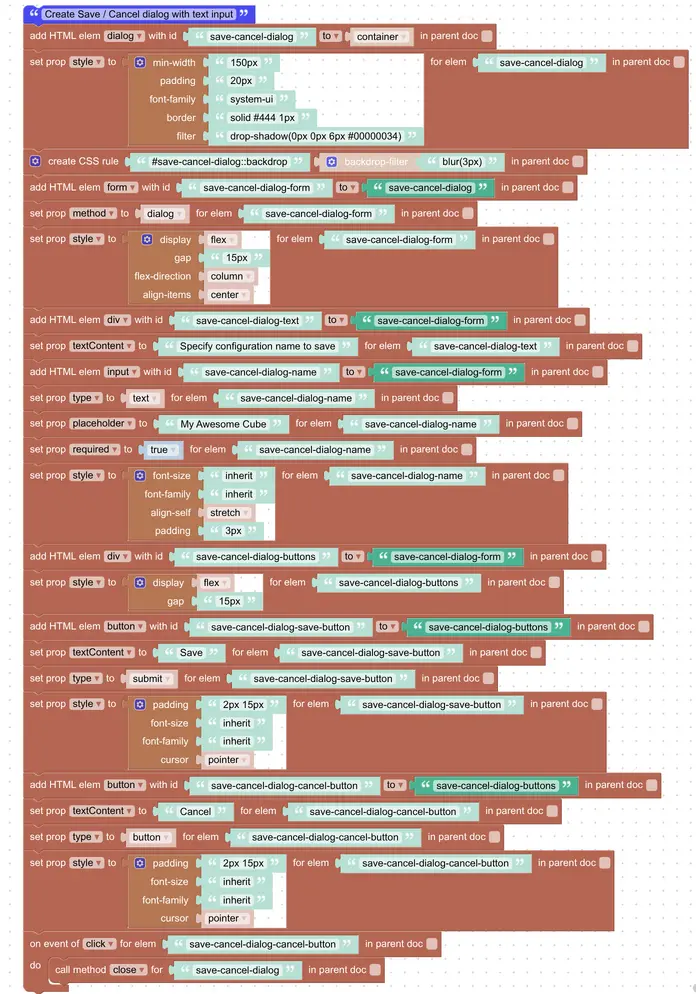 HTML Puzzles for creating save dialog
