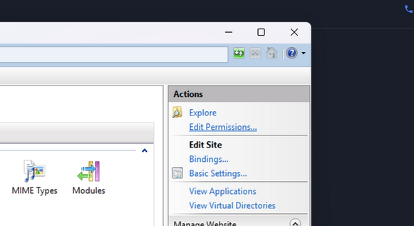 Edit permissions in IIS