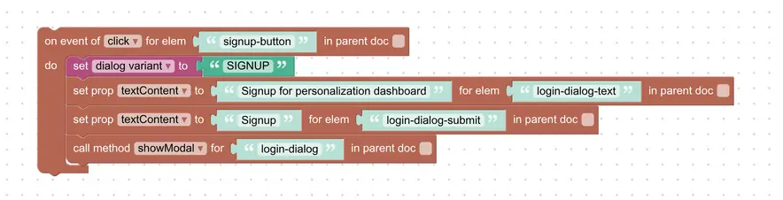 Puzzles to show signup dialog