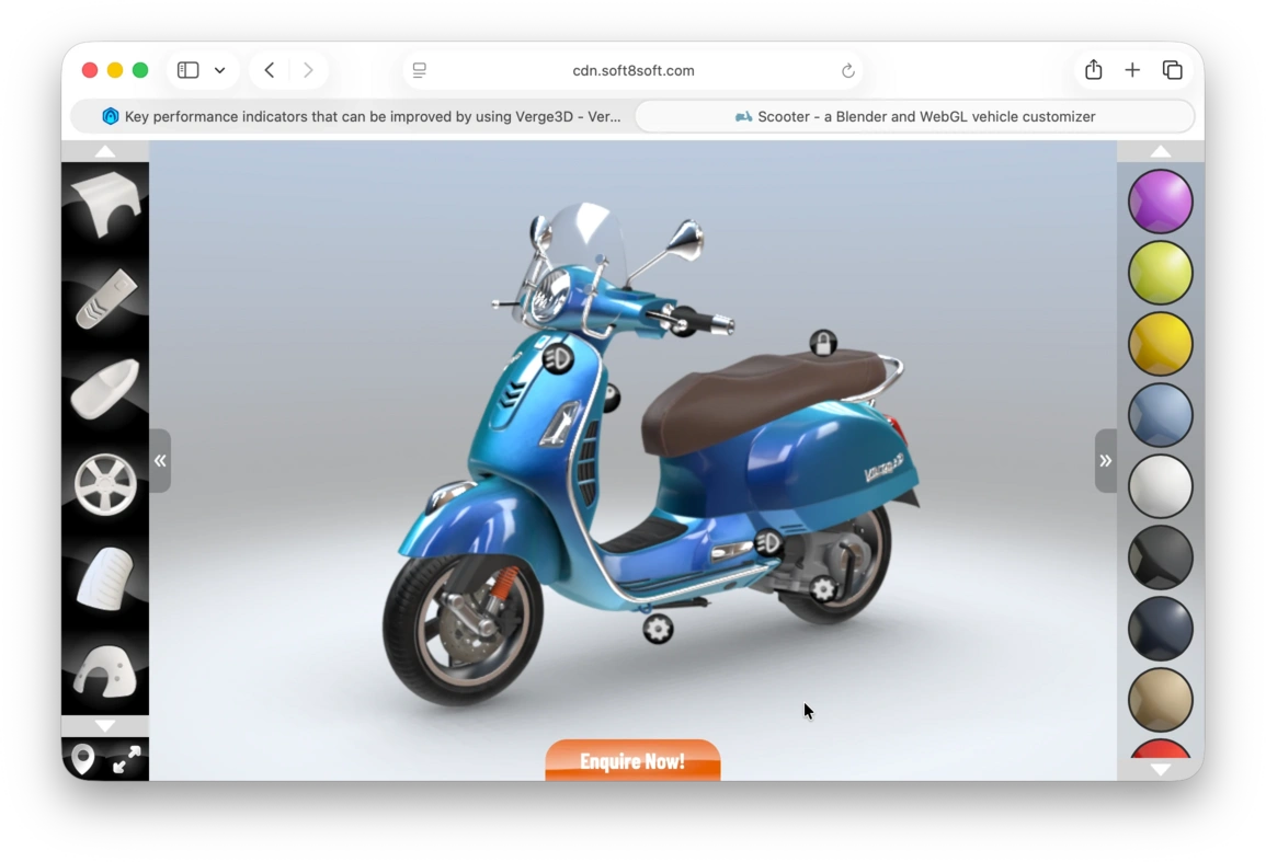Screenshot of the Verge3D Scooter demo