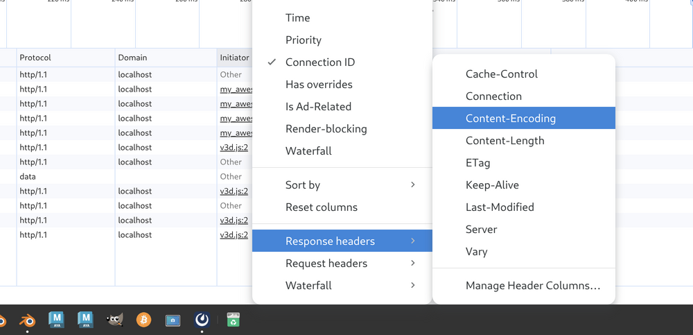 Enabling Content-Encoding column in Chrome/Edge devtools