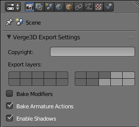 Verge3D Export Layers Settings