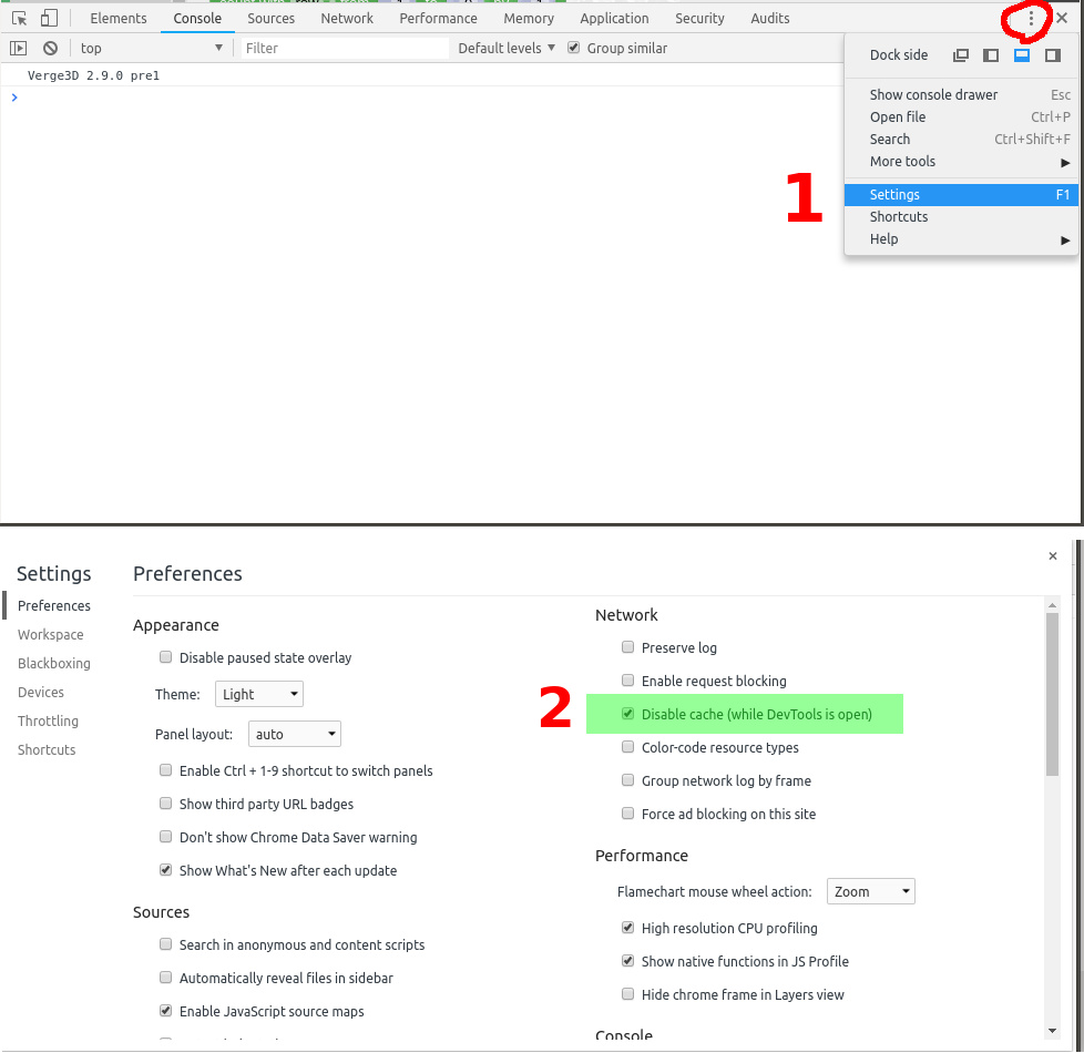 chrome disable cache during development