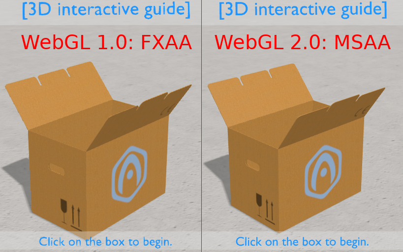 WebGL 1.0 FXAA vs WebGL 2.0 MSAA