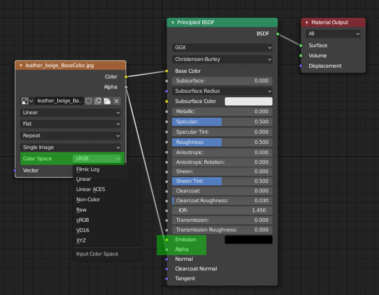 recent changes in Principled BSDF node