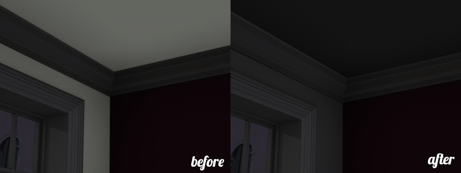 comparison of rendering quality with light probes custom influence enabled 