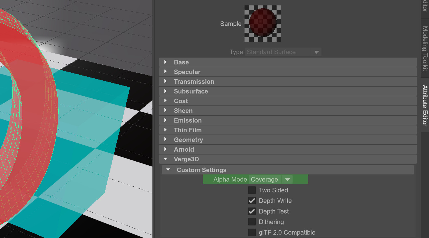 Maya settings for coverage alpha mode