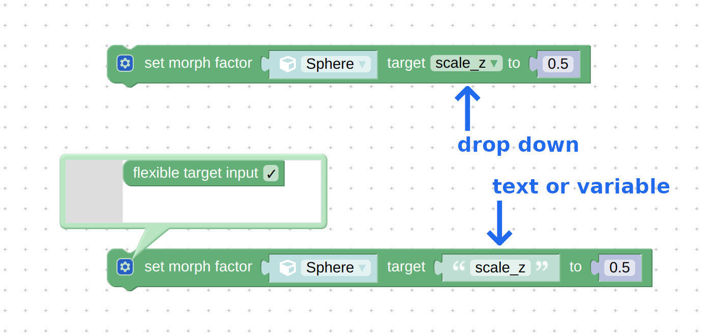 Puzzles set morph target and get morph target can now use Text inputs