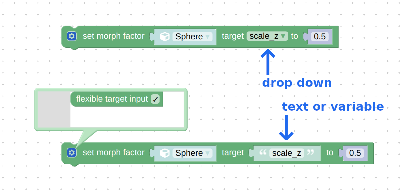 Puzzles set morph target and get morph target can now use Text inputs 