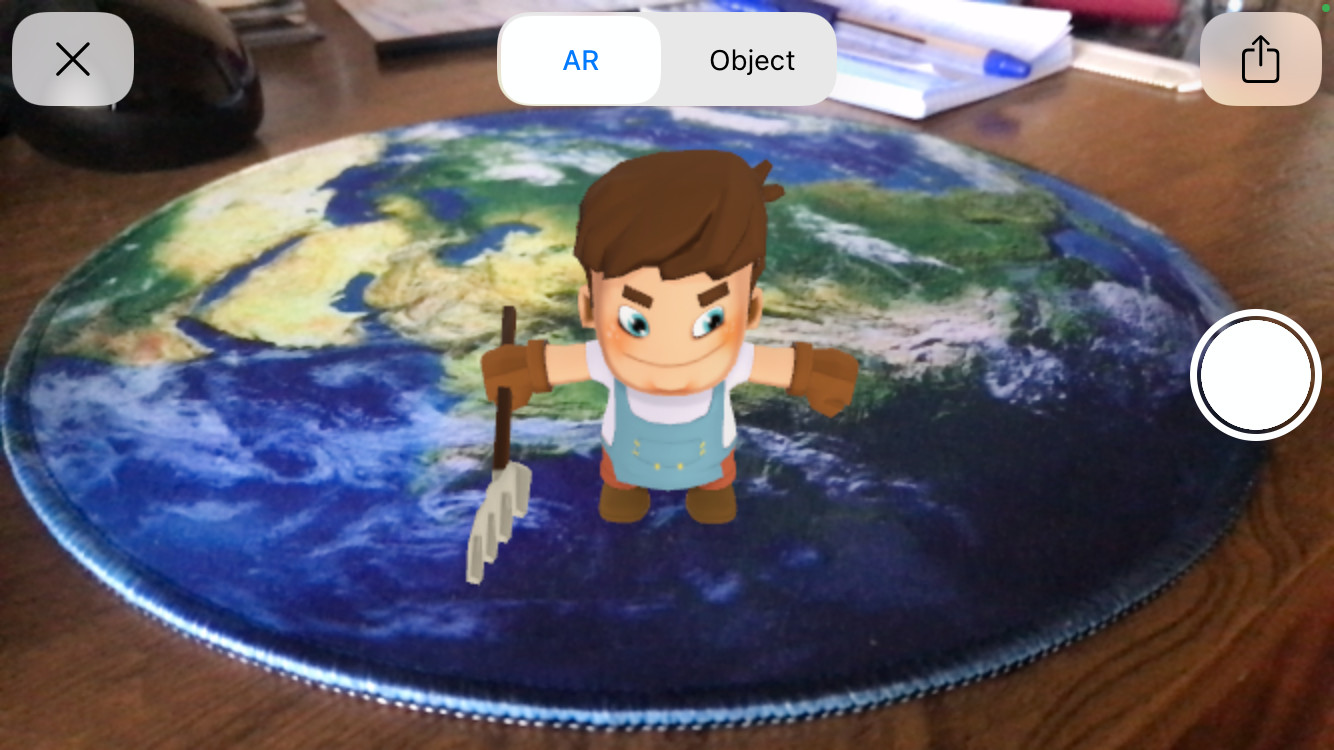 Augmented reality example working on iOS via USDZ