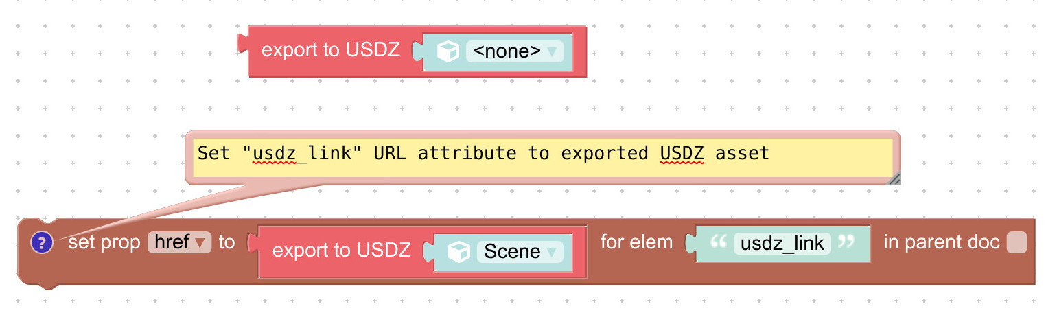 Verge3D puzzle for generating augmented reality content for iOS via USDZ