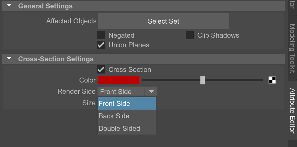 Maya clipping plane settings - Render Side setting 