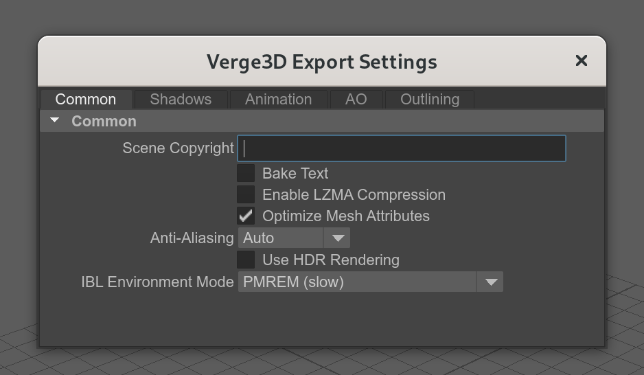 Maya - reorganized Verge3D export settings