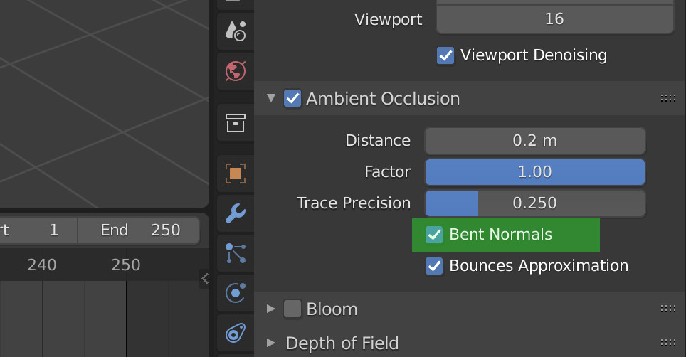 bent normals option in AO Blender settings 