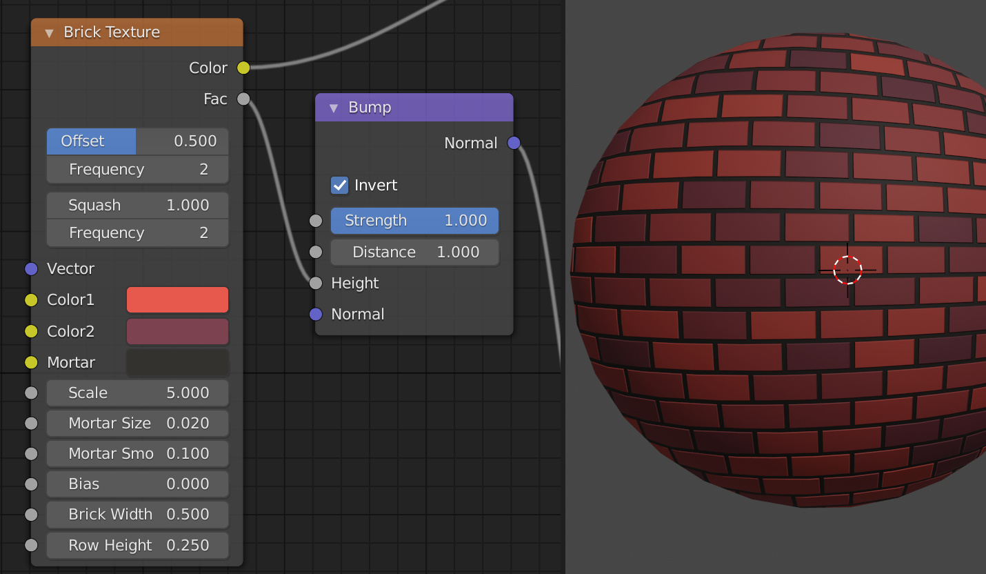 usage of Brick texture node in Blender