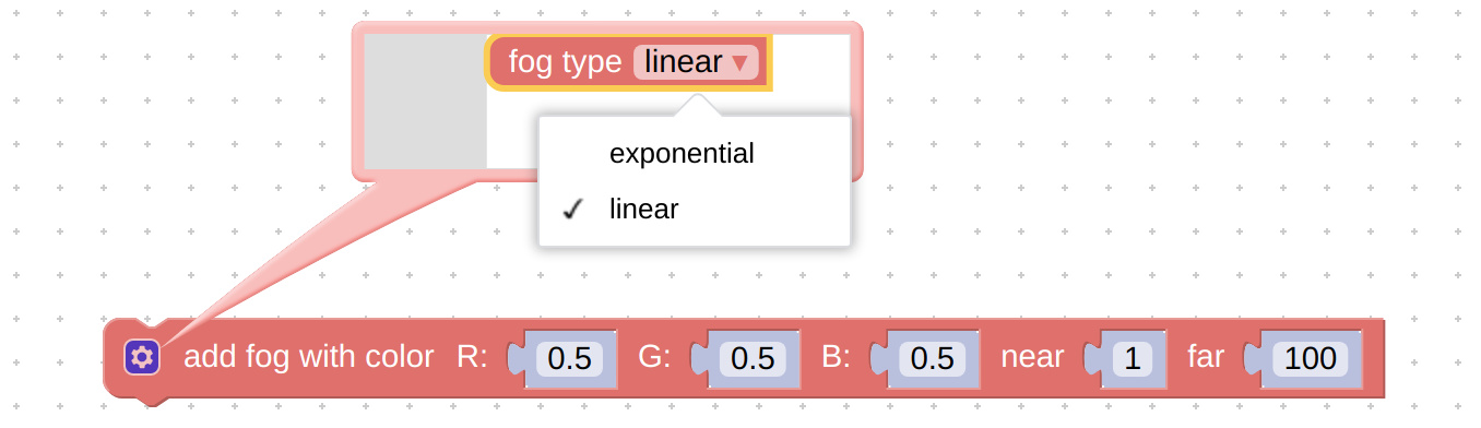 usage of Verge3D puzzle set linear fog  