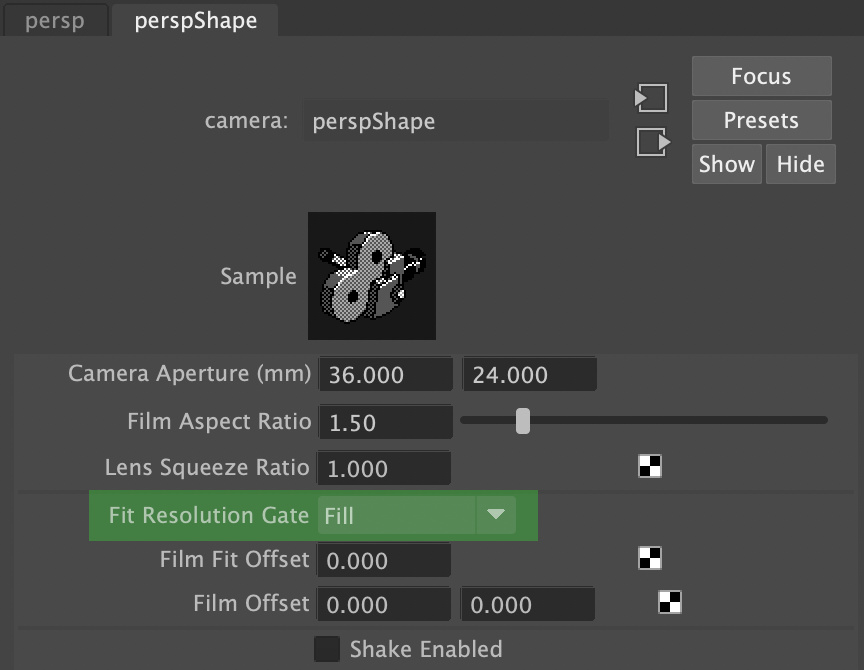 Maya - Fit Resolution Gate for cameras