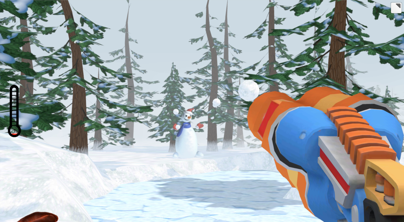 Screenshot from Snowballs VR game 