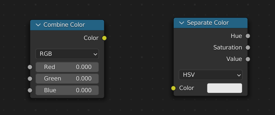Blender - nodes Combine Color and Separate Color
