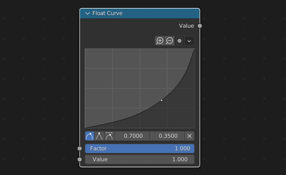 Blender - node Float Curve