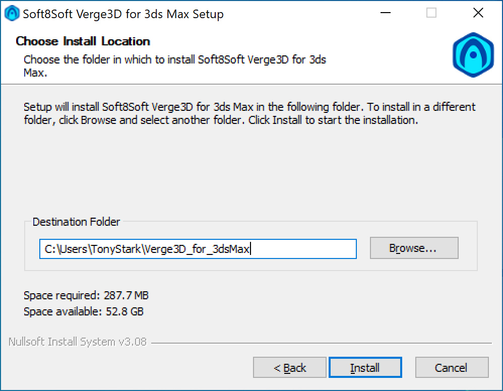 installer Verge3D for 3ds Max