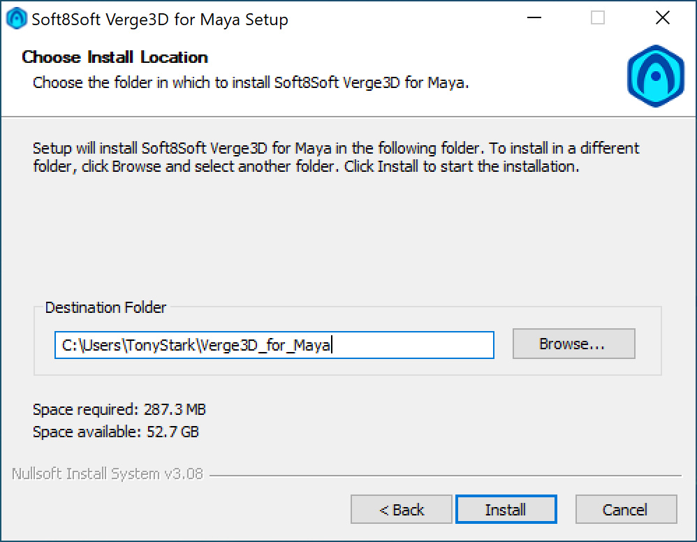 installer Verge3D for Maya