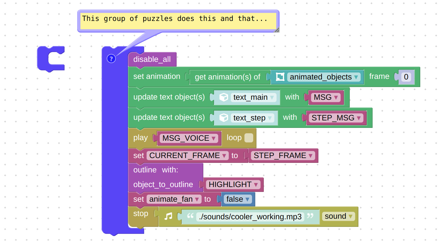 usage of connector visual block (verge3d for maya)