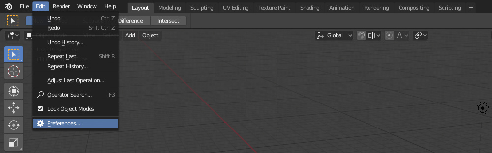 Blender preferences