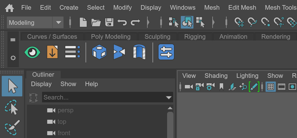 verge3d settings panel in maya