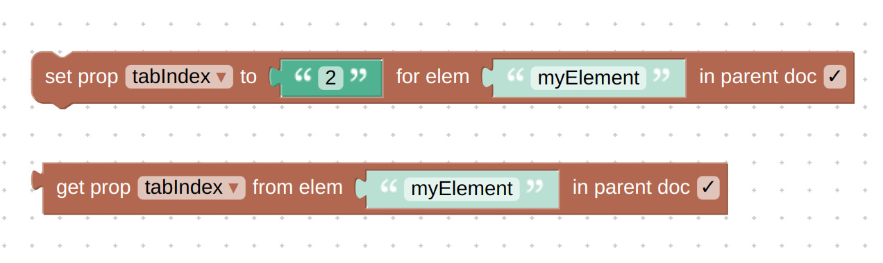 tabindex property in set/get prop visual blocks