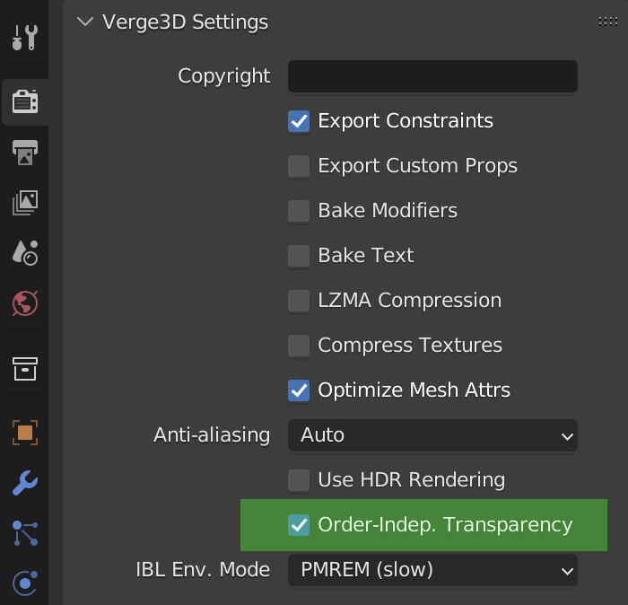 blender settings to enable Order-Independent Transparency technique example (Verge3D for Blender)