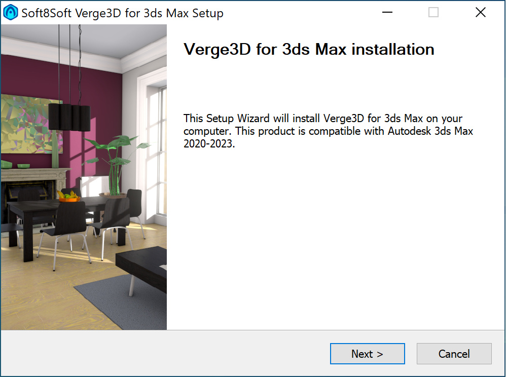 Verge3D 3ds Max Installation Start
