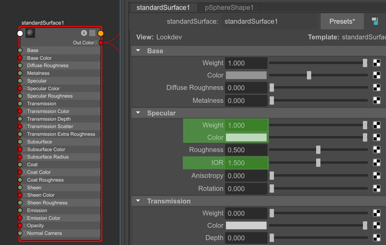 Maya Standard Surface shaders parameters recently supported by Verge3D