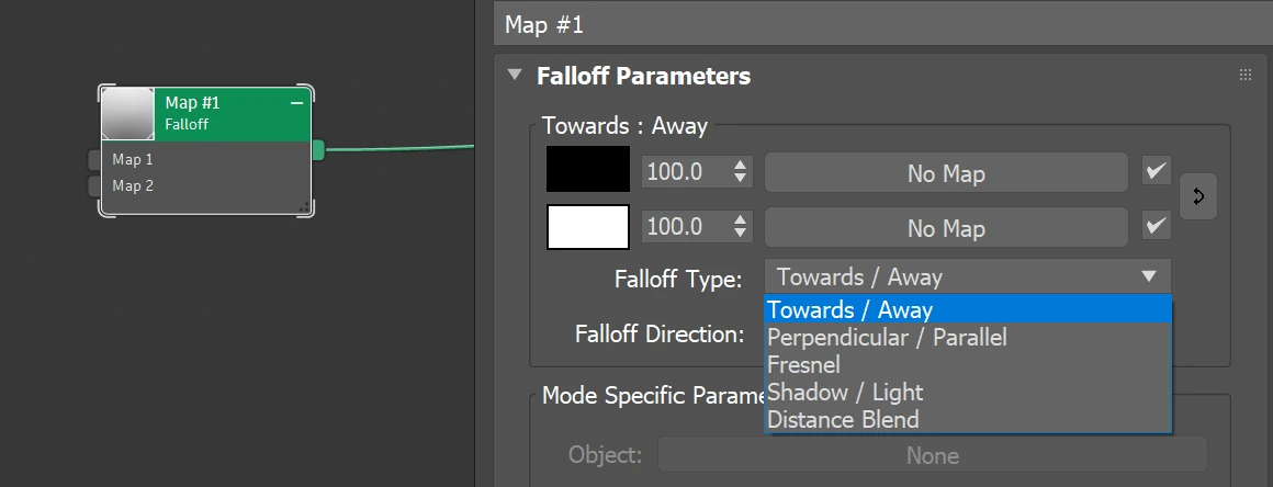 Verge3D-3ds Max: falloff map settings