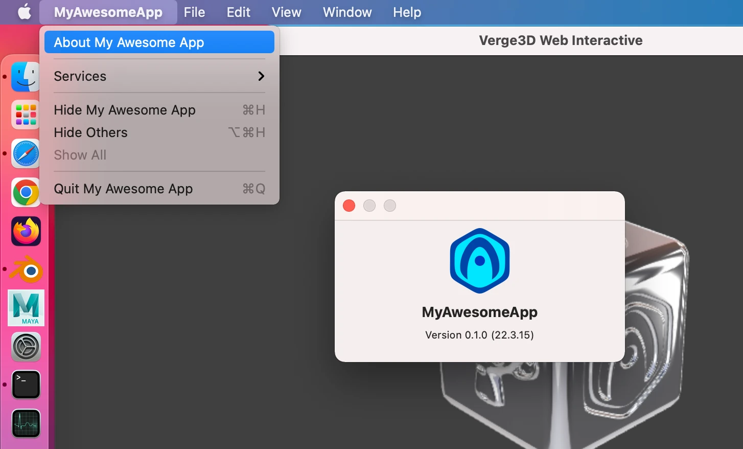 Verge3D-3ds Max: electron app file properties on macos