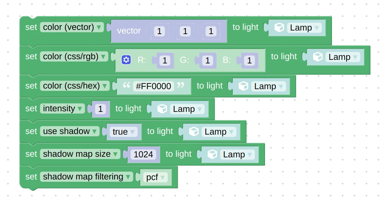Verge3D for Blender: set light param puzzle